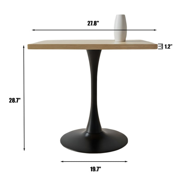 English Elm Square Tulip Pedestal Dining Table Mid Century Modern Bistro Style for Small Spaces W2641P460035