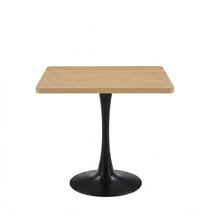 English Elm Square Tulip Pedestal Dining Table Mid Century Modern Bistro Style for Small Spaces W2641P460035