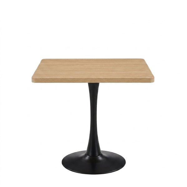 English Elm Square Tulip Pedestal Dining Table Mid Century Modern Bistro Style for Small Spaces W2641P460035