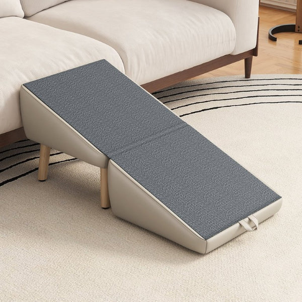 English Elm Upgraded Foldable Wooden Pet Steps Ottoman Style Ramp for Small Dogs and Cats W2641P487639