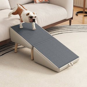 English Elm Upgraded Foldable Wooden Pet Steps Ottoman Style Ramp for Small Dogs and Cats W2641P487639