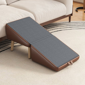 English Elm Upgraded Solid Wood Foldable Pet Steps Ramp with Split Ottoman Style for Small Dogs W2641P487640