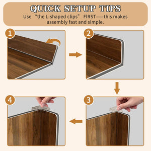 English Elm (5 Pack) Foamed Pvc Wire Shelf Covers Walnut Grain Finish for Pantry Closet Kitchen W2641P490275