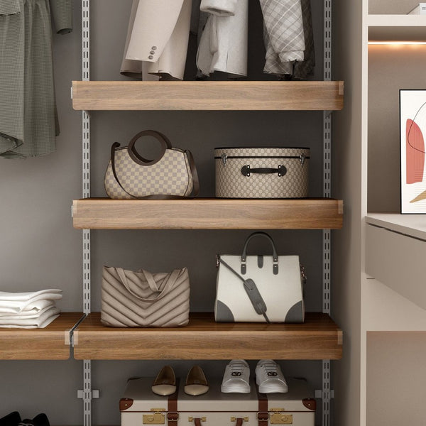 English Elm (5 Pack) Foamed Pvc Wire Shelf Covers Walnut Grain Finish for Pantry Closet Kitchen W2641P490275