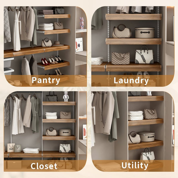 English Elm (5 Pack) Foamed Pvc Wire Shelf Covers Walnut Grain Finish for Pantry Closet Kitchen W2641P490275