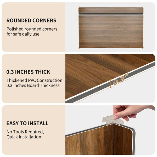 English Elm (5 Pack) Foamed Pvc Wire Shelf Covers Walnut Grain Finish for Pantry Closet Kitchen W2641P490275