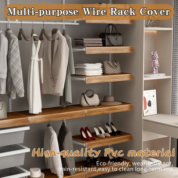 English Elm (5 Pack) Foamed Pvc Wire Shelf Covers Walnut Grain Finish for Pantry Closet Kitchen W2641P490275