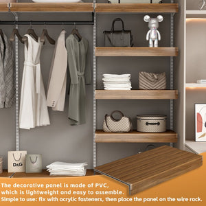 English Elm (5 Pack) Foamed Pvc Wire Shelf Covers Walnut Grain Finish for Pantry Closet Kitchen W2641P490275