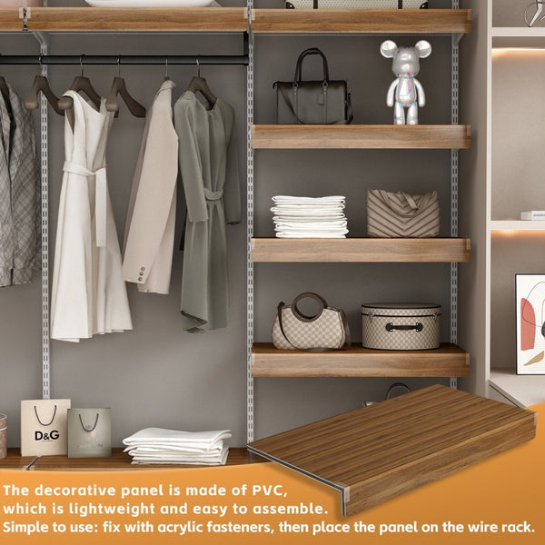 English Elm (5 Pack) Foamed Pvc Wire Shelf Covers Walnut Grain Finish for Pantry Closet Kitchen W2641P490275
