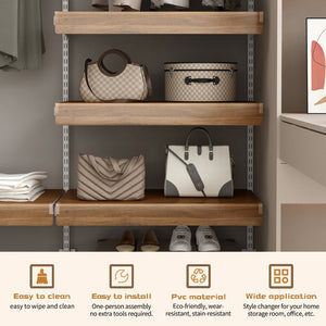 English Elm (5 Pack) Foamed Pvc Wire Shelf Covers Walnut Grain Finish for Pantry Closet Kitchen W2641P490275