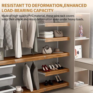 English Elm (5 Pack) Foamed Pvc Wire Shelf Covers Walnut Grain Finish for Pantry Closet Kitchen W2641P490275