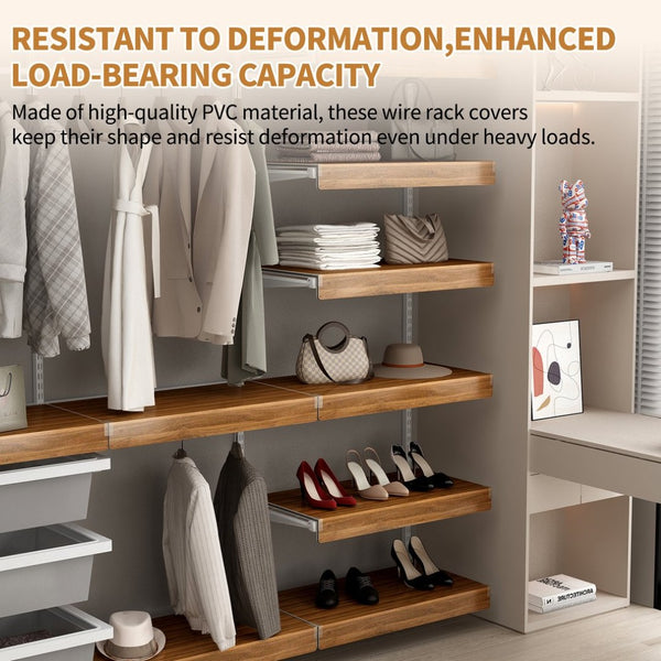 English Elm (5 Pack) Foamed Pvc Wire Shelf Covers Walnut Grain Finish for Pantry Closet Kitchen W2641P490275