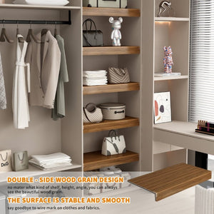 English Elm (5 Pack) Foamed PVC Wire Shelf Covers Walnut Wood Grain Pantry Kitchen Bath Liner Set W2641P490278