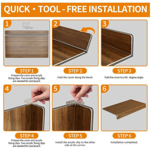 English Elm (5 Pack) Foamed PVC Wire Shelf Covers Walnut Wood Grain Pantry Kitchen Bath Liner Set W2641P490278