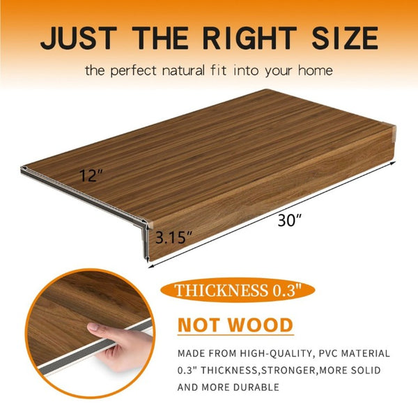 English Elm (5 Pack) Foamed PVC Wire Shelf Covers Walnut Wood Grain Pantry Kitchen Bath Liner Set W2641P490278