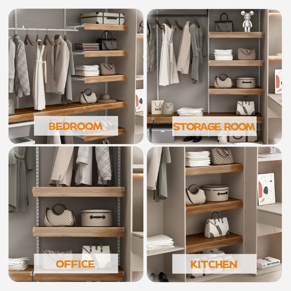 English Elm (5 Pack) Foamed PVC Wire Shelf Covers Walnut Wood Grain Pantry Kitchen Bath Liner Set W2641P490278