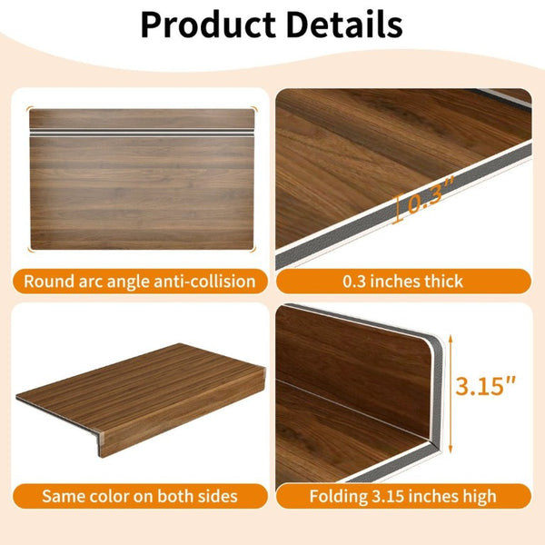 English Elm (5 Pack) Foamed PVC Wire Shelf Covers Walnut Wood Grain Pantry Kitchen Bath Liner Set W2641P490278