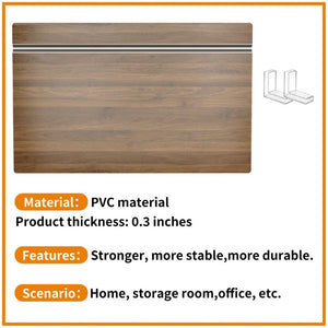 English Elm (5 Pack) Foamed PVC Wire Shelf Covers Walnut Wood Grain Pantry Kitchen Bath Liner Set W2641P490278
