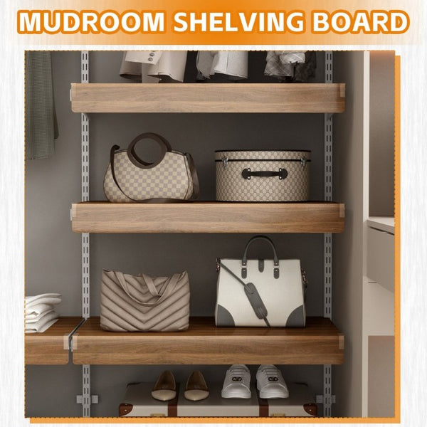 English Elm (5 Pack) Foamed PVC Wire Shelf Covers Walnut Wood Grain Pantry Kitchen Bath Liner Set W2641P490278