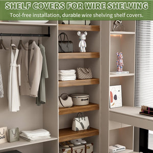 English Elm (5 Pack) Foamed Pvc Wire Shelf Covers Walnut Wood Grain Pantry Closet Kitchen W2641P490279