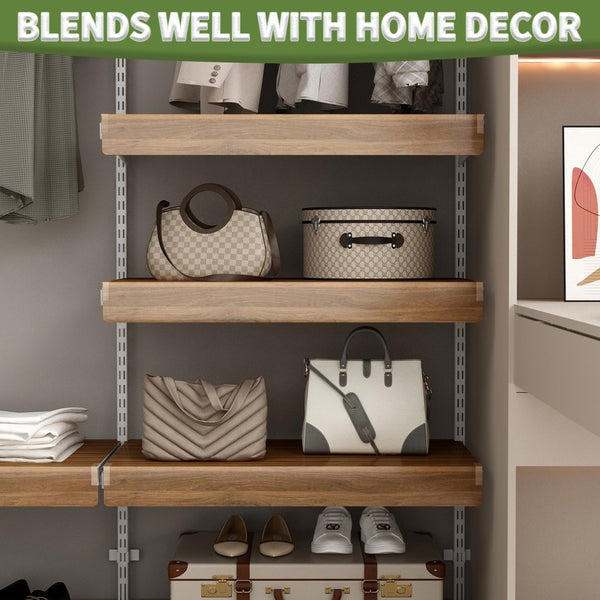 English Elm (5 Pack) Foamed Pvc Wire Shelf Covers Walnut Wood Grain Pantry Closet Kitchen W2641P490279