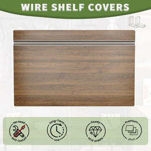 English Elm (5 Pack) Foamed Pvc Wire Shelf Covers Walnut Wood Grain Pantry Closet Kitchen W2641P490279