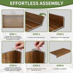 English Elm (5 Pack) Foamed Pvc Wire Shelf Covers Walnut Wood Grain Pantry Closet Kitchen W2641P490279
