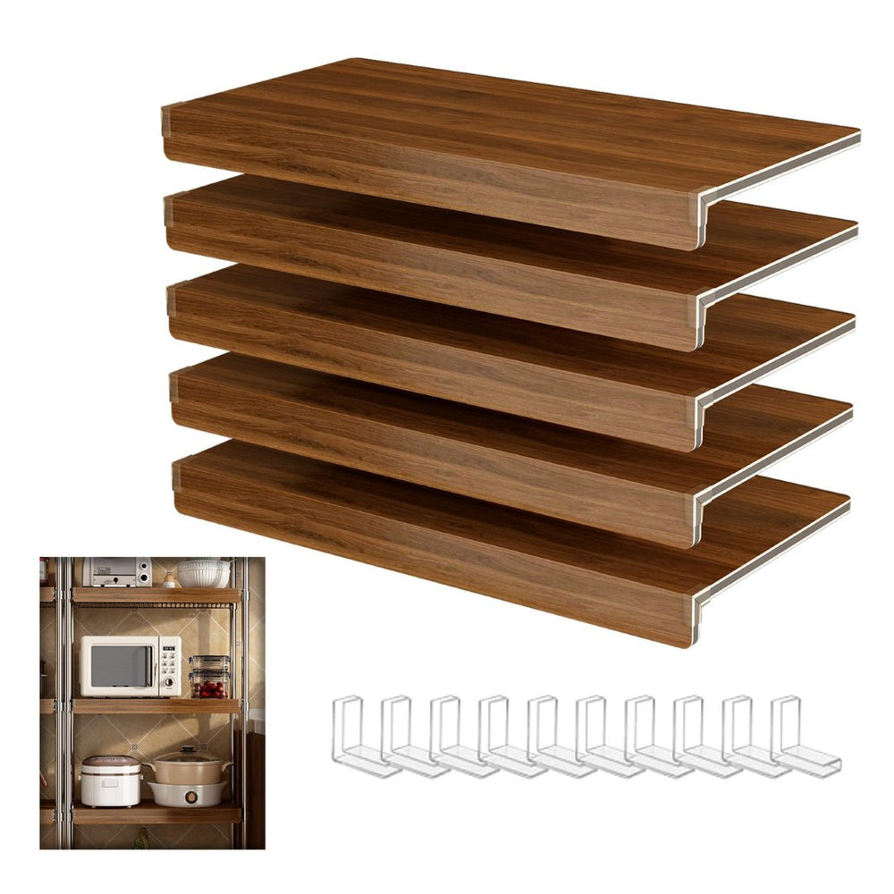 English Elm (5 Pack) Foamed Pvc Wire Shelf Liners Walnut Wood Grain Pantry Closet Cabinet Covers W2641P490282