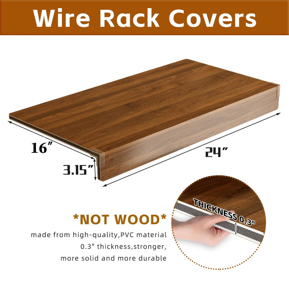 English Elm (5 Pack) Foamed Pvc Wire Shelf Liners Walnut Wood Grain Pantry Closet Cabinet Covers W2641P490282