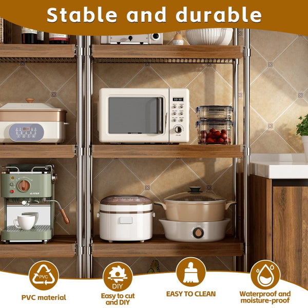 English Elm (5 Pack) Foamed Pvc Wire Shelf Liners Walnut Wood Grain Pantry Closet Cabinet Covers W2641P490282