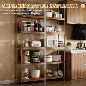 English Elm (5 Pack) Foamed Pvc Wire Shelf Liners Walnut Wood Grain Pantry Closet Cabinet Covers W2641P490282