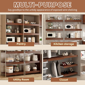 English Elm 30" X 16" Mdf Wood Wire Rack Shelf Panels Odor Free Heavy Duty Pantry Closet Walnut W2641P490362