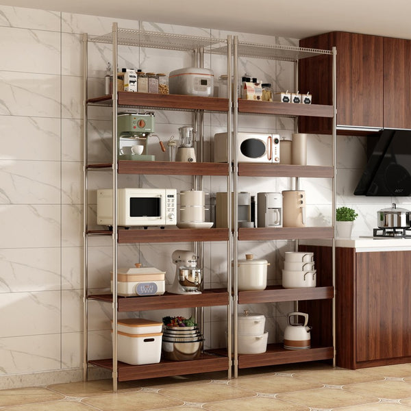 English Elm 30" X 16" Mdf Wood Wire Rack Shelf Panels Odor Free Heavy Duty Pantry Closet Walnut W2641P490362