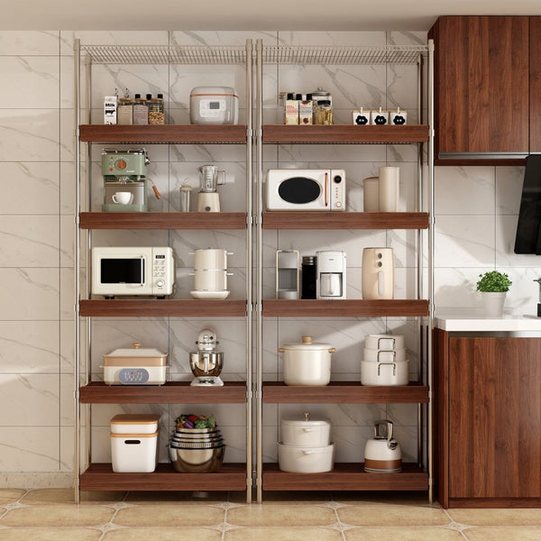 English Elm 30" X 16" Mdf Wood Wire Rack Shelf Panels Odor Free Heavy Duty Pantry Closet Walnut W2641P490362