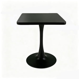 English Elm Square Tulip Bistro Table Compact Pedestal Base Mid Century Modern for Studio Kitchens Black W2641P504559