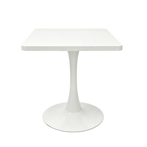 English Elm Square Tulip Bistro Table Compact Pedestal Base Mid Century Modern for Studio Kitchens White W2641P504560