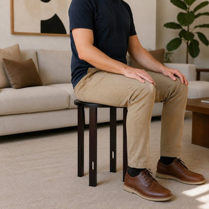 English Elm Stackable Bamboo Stools Set of 6 with Wheeled Nesting Base for Compact Modern Living W2641P566261