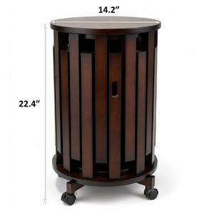 English Elm Stackable Bamboo Stools Set of 6 with Wheeled Nesting Base for Compact Modern Living W2641P566261
