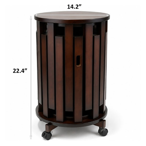 English Elm Stackable Bamboo Stools Set of 6 with Wheeled Nesting Base for Compact Modern Living W2641P566261