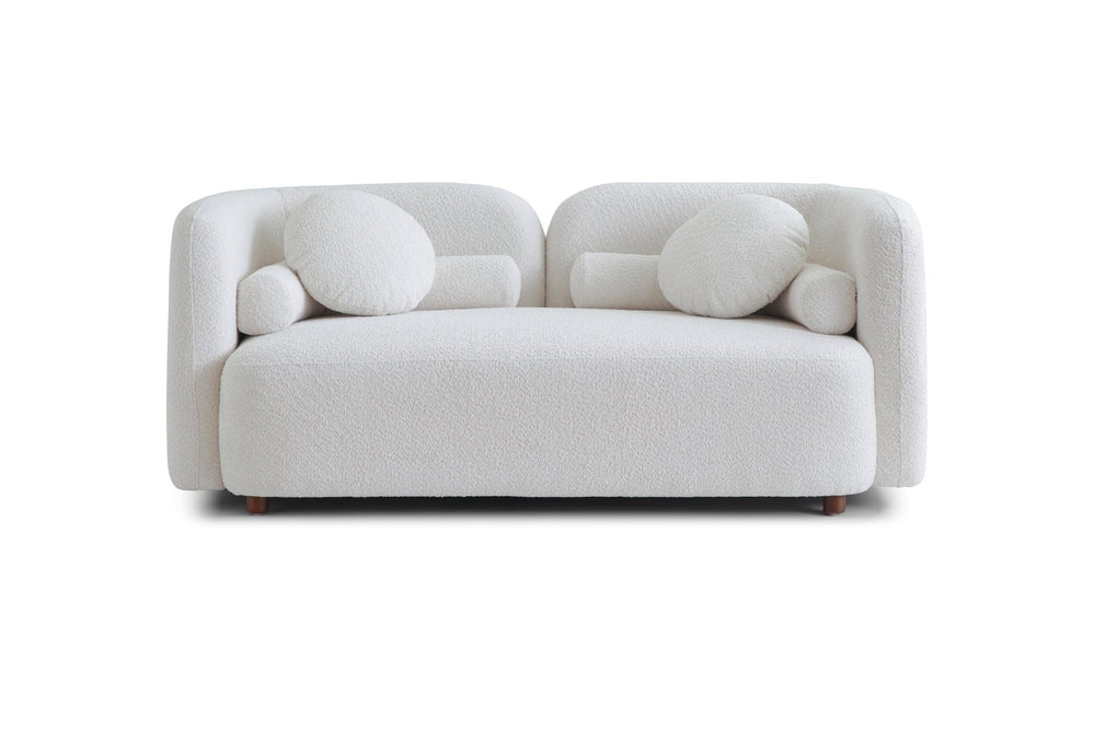 English Elm Luxury Japandi Boucle Two Seat Sofa Low Profile Cloud Cushion Living Room Lounge W2664P285014