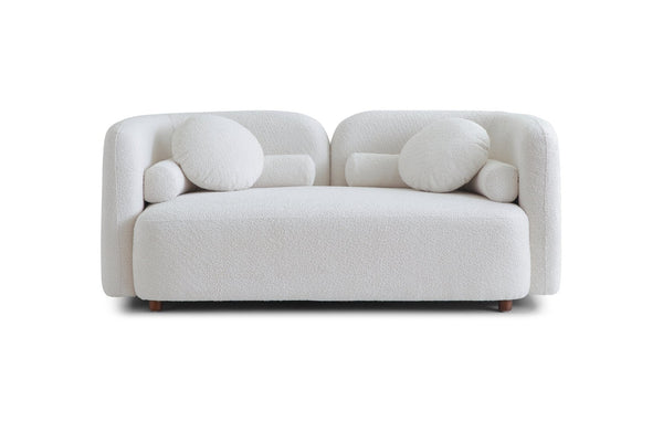 English Elm Luxury Japandi Boucle Two Seat Sofa Low Profile Cloud Cushion Living Room Lounge W2664P285014