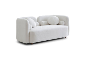 English Elm Luxury Japandi Boucle Two Seat Sofa Low Profile Cloud Cushion Living Room Lounge W2664P285014