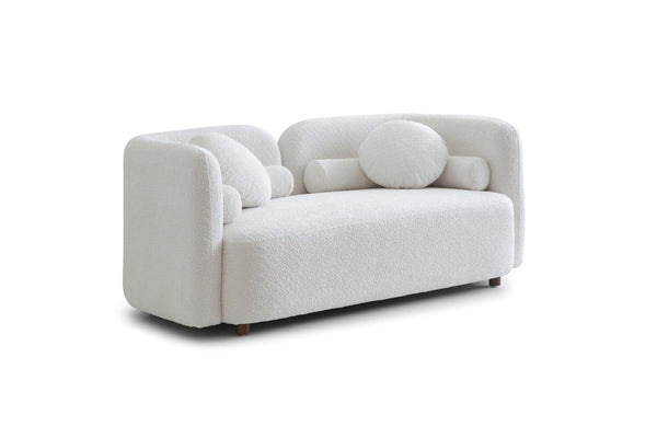 English Elm Luxury Japandi Boucle Two Seat Sofa Low Profile Cloud Cushion Living Room Lounge W2664P285014