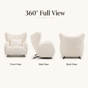 English Elm Modern Teddy Fabric Wingback Accent Chair with Lumbar Pillow for Any Living Space W2664P347174