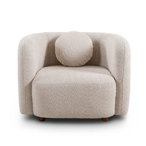 English Elm C3-2508, Japandi Boucle Accent Armchair Low-Profile Cloud Seat for Living Room W2664P421062