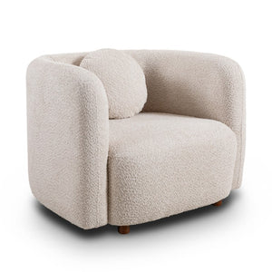 English Elm C3-2508, Japandi Boucle Accent Armchair Low-Profile Cloud Seat for Living Room W2664P421062