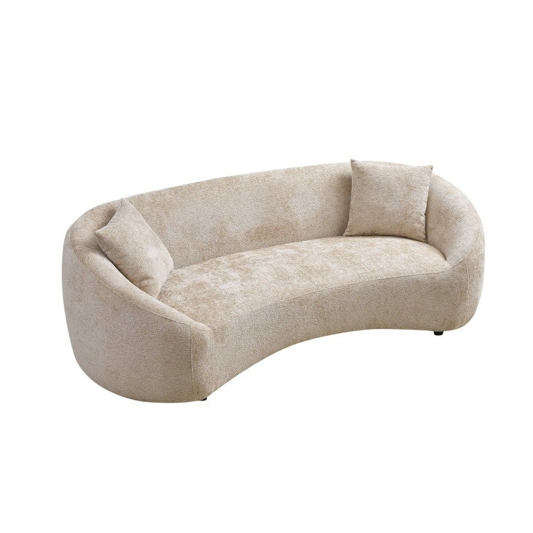 English Elm 93.31 Inch Curved Cloud Sofa Three Seat Chenille Velvet Upholstered for Living Room W2664P577102