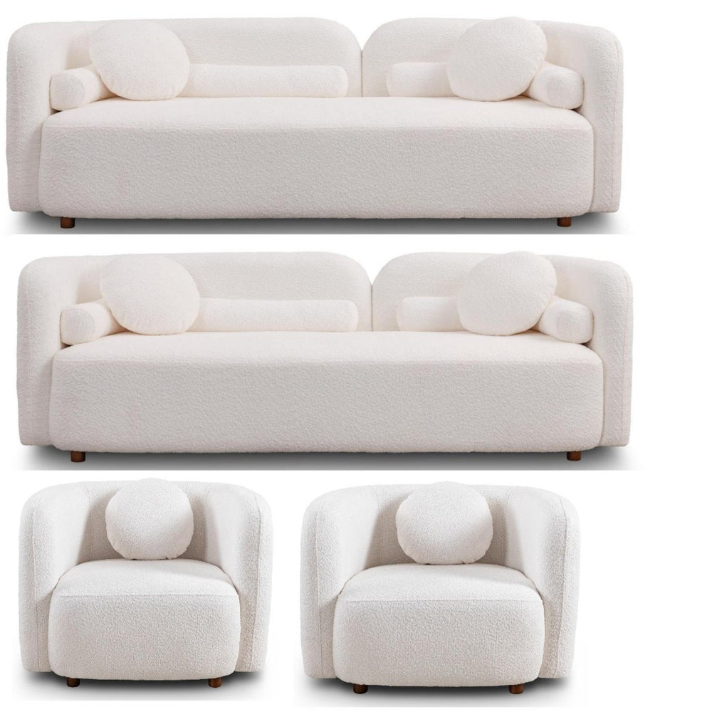 English Elm 3311S, Japandi Cloud Sofa Eight Seat Boucle Upholstered Low Profile Living Room W2664S00113