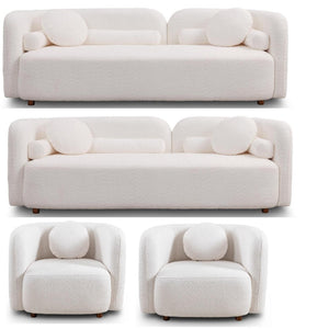 English Elm 3311S, Japandi Cloud Sofa Eight Seat Boucle Upholstered Low Profile Living Room W2664S00113
