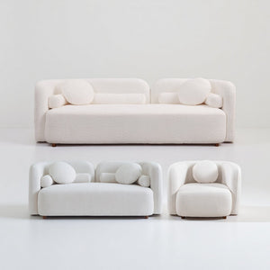 English Elm 3+2+1S, Japandi Boucle Cloud Sofa Set Low Profile Modular Seating for Modern Apartments W2664S00120